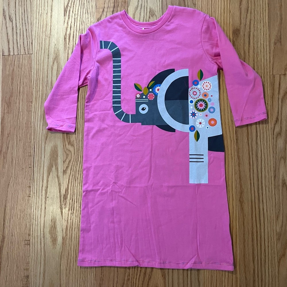 Girls' Pink Elephant Graphic dress - Brand: kid made modern USA brand